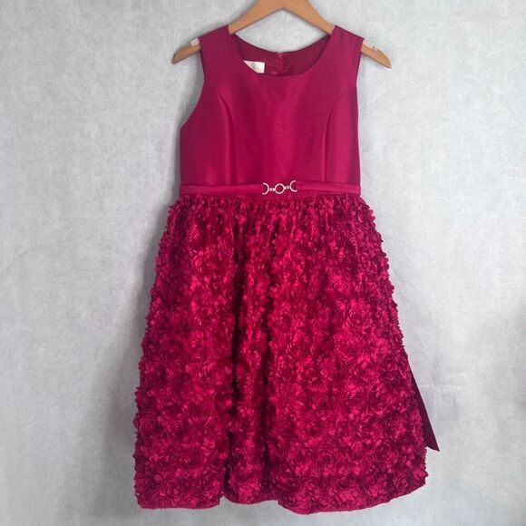 American Princess Dark Pink Satin Bodice Rose Skirt Tie Waist GIRLS Size 16.5 - Picture 10 of 10